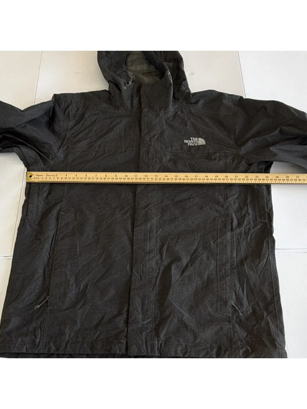 The North Face Men's Black Solid Hooded Full Zip Logo Softshell Jacket Size L